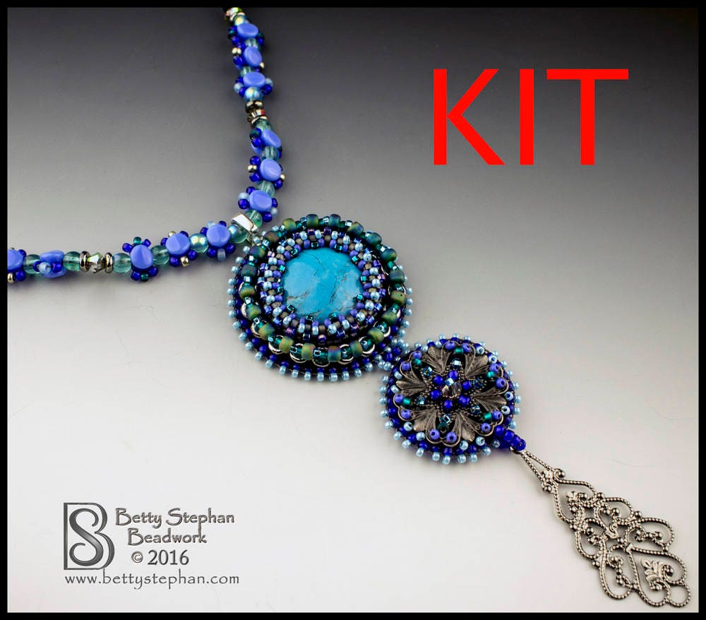 Kit - Vesper Perlen Halskette Blau Kit - Vesper Perlen Halskette Blau von BettyStephanBeadwork
