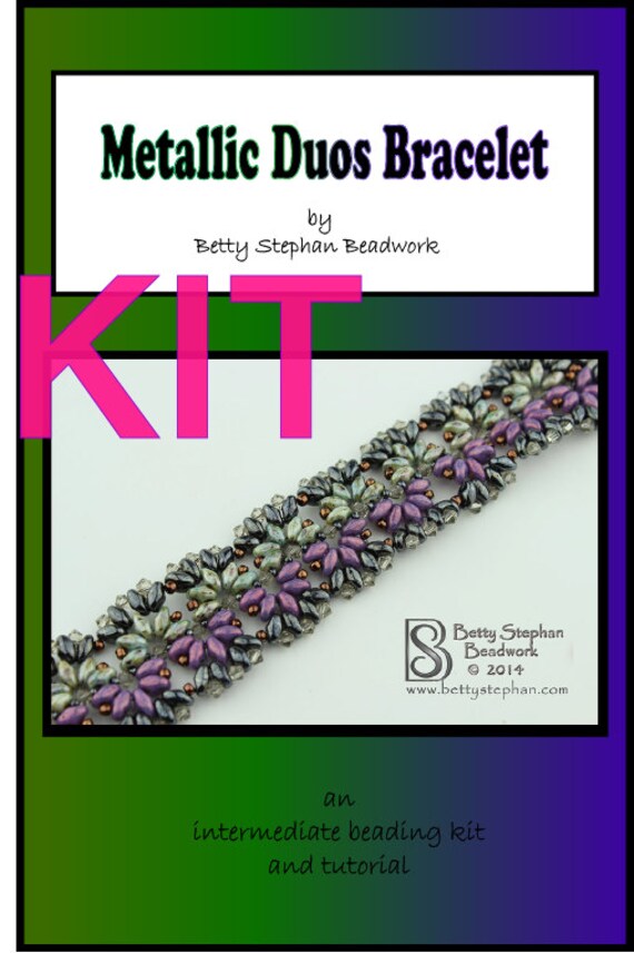Kit Zu Machen Metallic Duos Armband Lila Und Grün Perle Gewebt Super Kit Zu Machen Metallic Duos Armband Lila Und Grün Perle Gewebt Super von BettyStephanBeadwork
