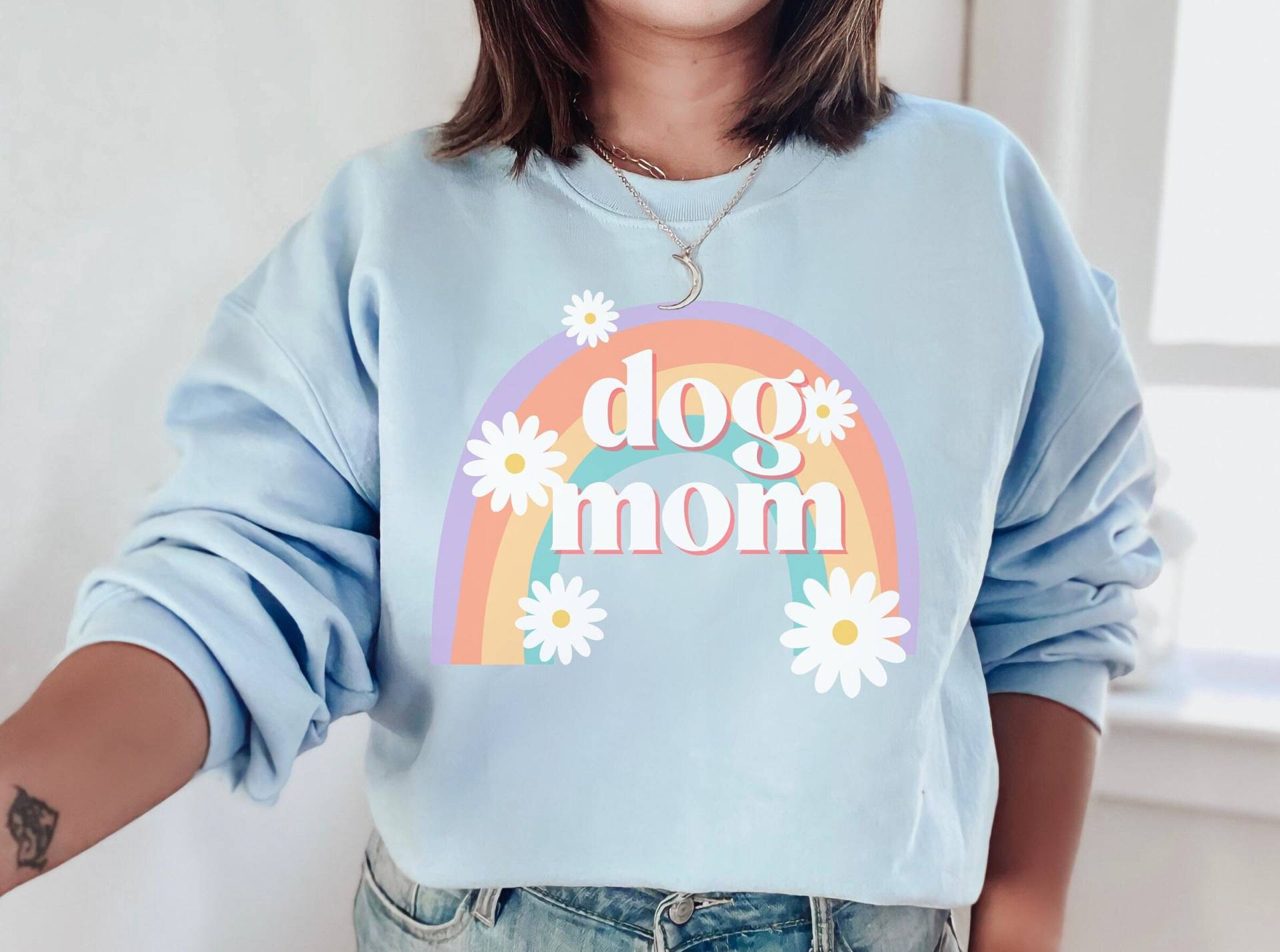 Hund Mama Geschenk Shirt Crewneck Dogmom Hundeliebhaber Sweatshirt Süßes Welpe Dusche Hundebesitzer Pullover Neuer Gotcha Tag von BettyWoof