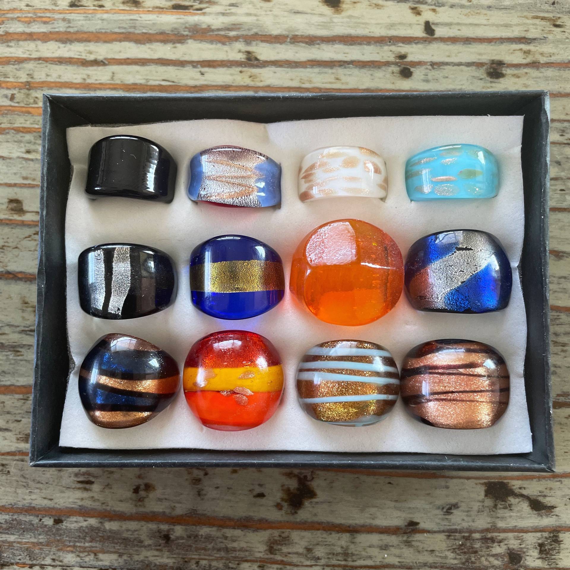 Lampwork Glas Ringe, Gemischte Farben, Größen von BettysGlassBeads