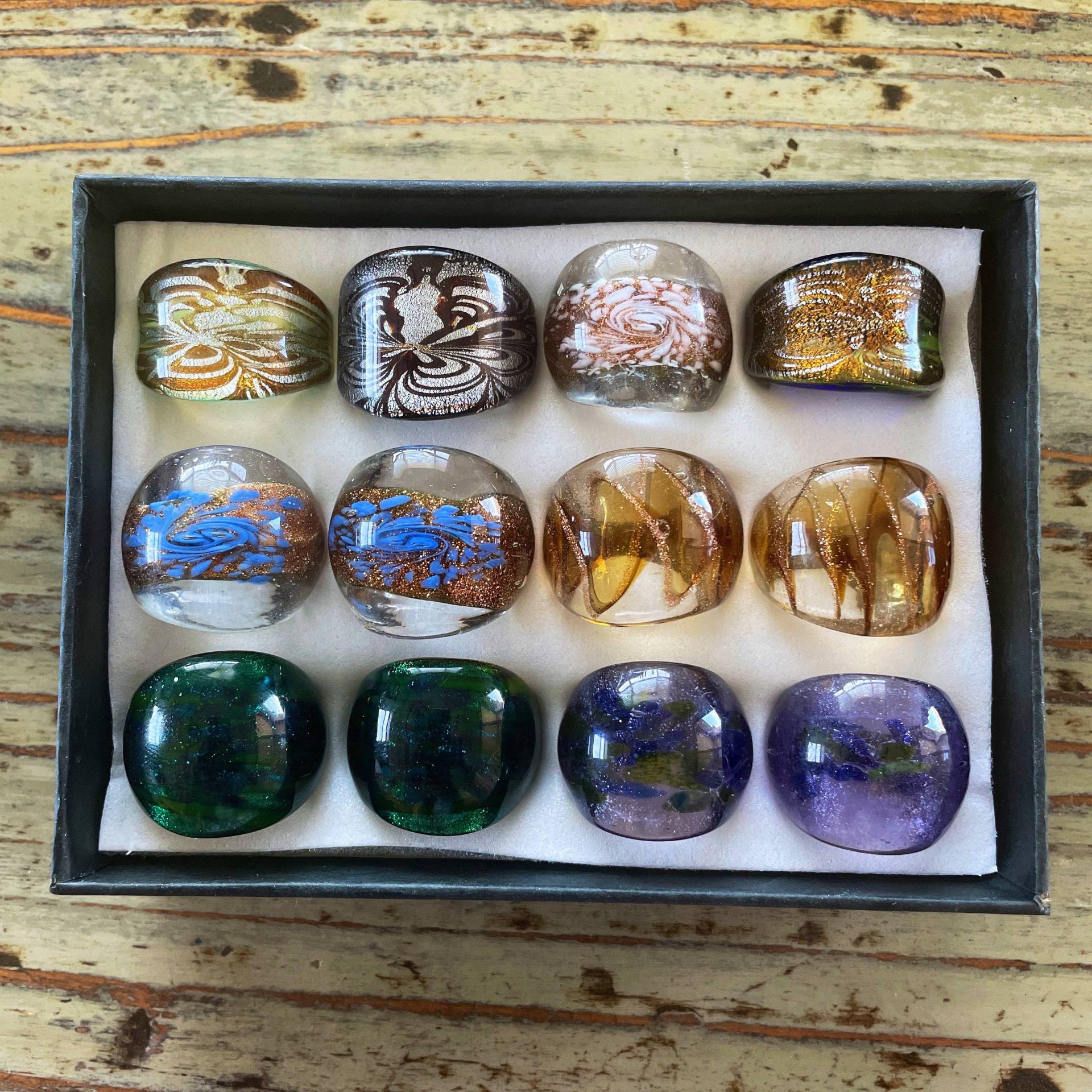 Lampwork-Glasringe, Gemischte Farben, Größen von BettysGlassBeads