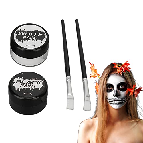 Bodypainting Farben, Face Paint, Gesichtsbemalung Schwarz Weiß Hochpigmentierte Gesichtsbemalung Spezialeffekte Make Up Kit Anzieh Halloween Schmink Kit Halloween Schmink Kit von Betued