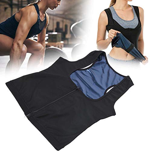 Damen Sauna Effekt Anzug Taille Trainer Weste, Sauna Weste, Heizung Schweiß Tank Top Atmungsaktive Sauna Shirt Abnehmen Schwitz Anzüge West Reißverschluss Sport Korsett für Frauen (2XL/3XL) von Betued