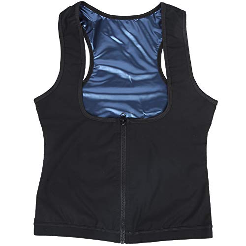 Damen Sauna Effekt Anzug Taille Trainer Weste, Sauna Weste, Heizung Schweiß Tank Top Atmungsaktive Sauna Shirt Abnehmen Schwitz Anzüge West Reißverschluss Sport Korsett für Frauen (L/XL) von Betued