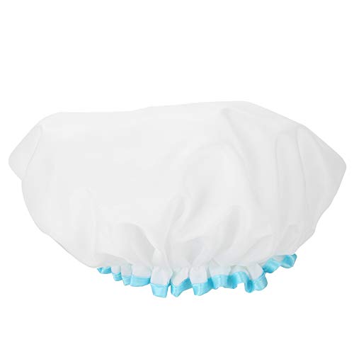 Doppelschichtige wasserdichte Duschhaube verdicken elastische Frauen Bad Mütze Hut für Kinder und Erwachsene (31 cm) von Betued