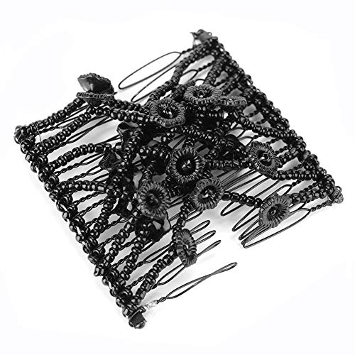 Elastische Haarkämme, Bead Hair Comb, Magie Kämme Haarschmuck Kamm Haarkamm Perlen Elastischer Kamm Frauen Magic Elastic Hair Clip Hair Comb für dickes und einfaches Haar von Betued