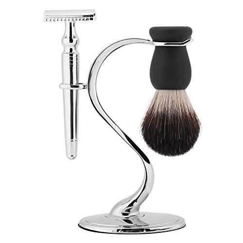 Rasierpinselhalter , Edelstahl Rasierständer Rasier-Halter, Professionelle Männer Manuelle Razor Set Manuelle Razor Stainess Stahlständer Halter Rasierpinsel Luxuriös Herren Geschenk Set von Betued