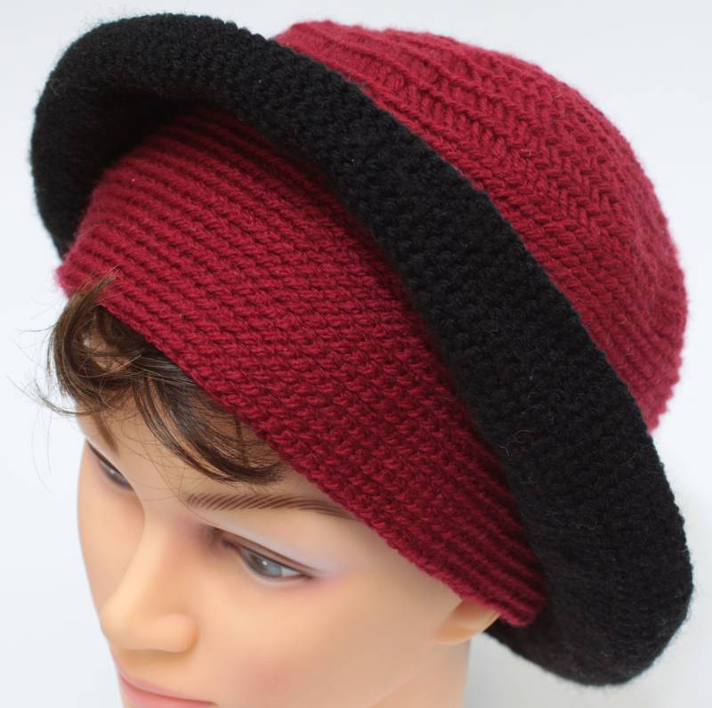 Rot Häkeln Cloche Hat Handgemachte Boho Wintermütze von Betulek