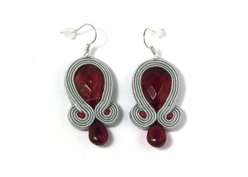 Rote Soutache Ohrringe Handgemachte Schmuck von Betulek
