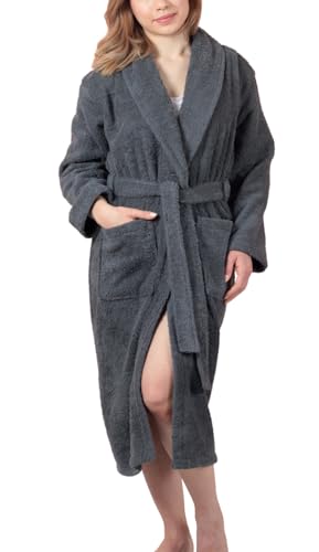 Betully Bademantel Damen & Herren%100 Baumwolle Unisex Flauschig Frottee Morgenmantel Lang Sauna Bademäntel von Betully
