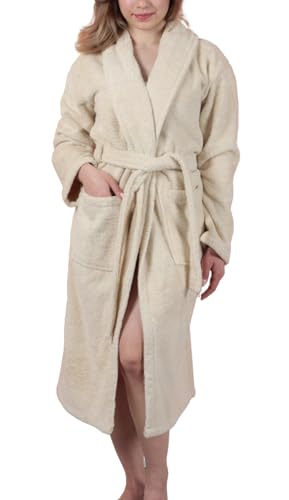 Betully Bademantel Damen & Herren%100 Baumwolle Unisex Flauschig Frottee Morgenmantel Lang Sauna Bademäntel von Betully