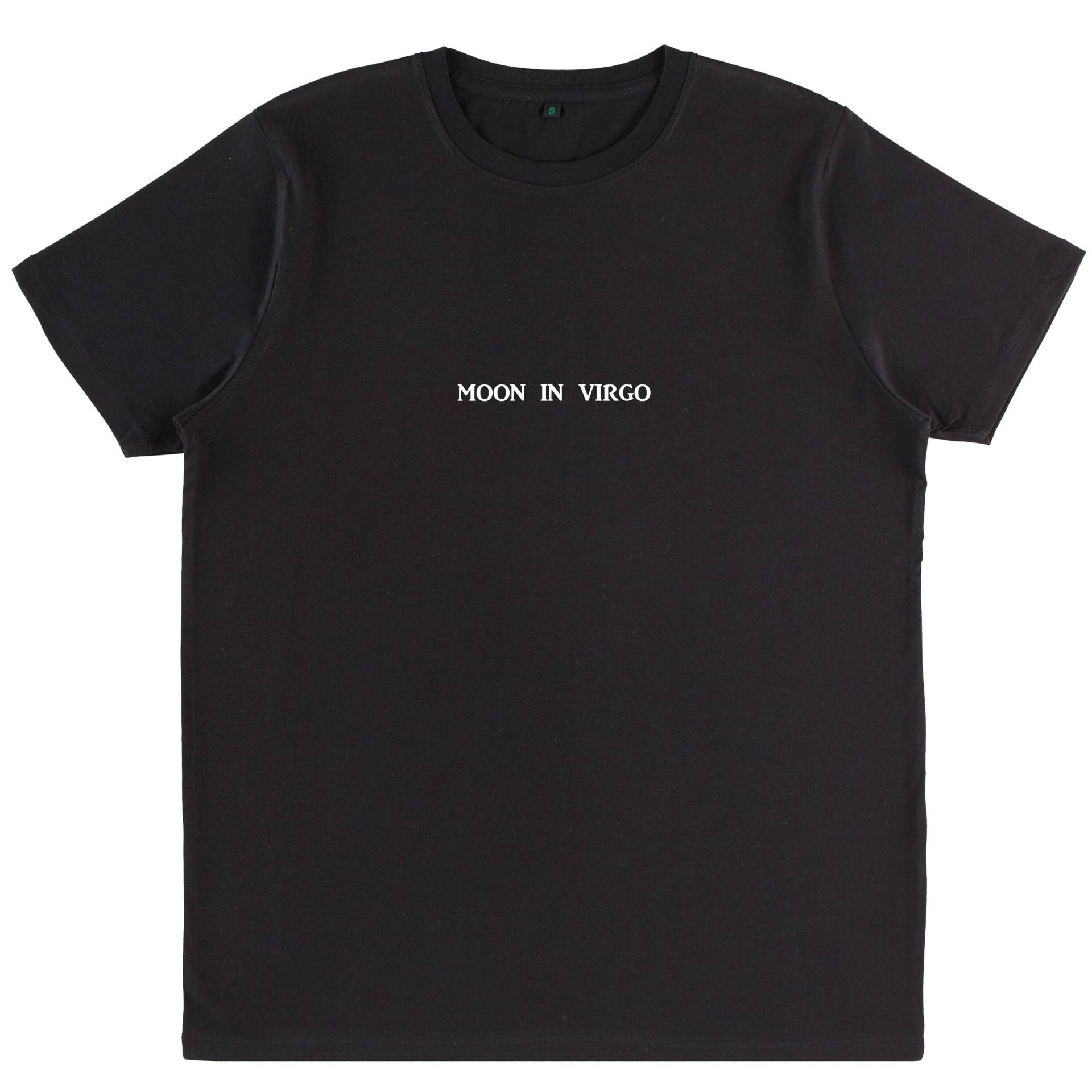 Mond in Der Jungfrau Bio-Baumwolle T-Shirt | Astrologie-Grafik-T-Shirt Sternzeichen Shirt Mond in Der Jungfrau Bio-Baumwolle T-Shirt | Astrologie-Grafik-T-Shirt Sternzeichen Shirt von BetweenTheLinesUK