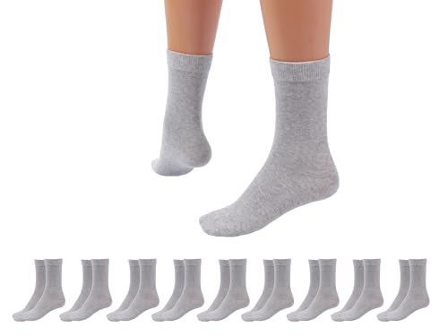 Betz 10 Paar Socken Damen und Herren – Baumwolle mit Komfortbund ohne drückende Naht – Classic – Größen 39 – 42 Farbe Grau von Betz