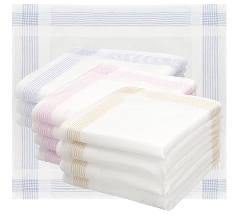 Betz 12 Stück Damen Stoff Taschentücher Set Emma Größe ca. 28x28 cm 100% Baumwolle Dessin 2 von Betz