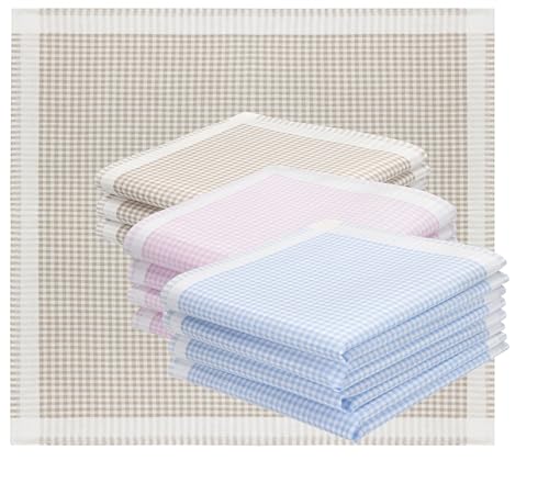 Betz 12 Stück Damen Stoff Taschentücher Set Emma Größe ca. 28x28 cm 100% Baumwolle Dessin 4 von Betz