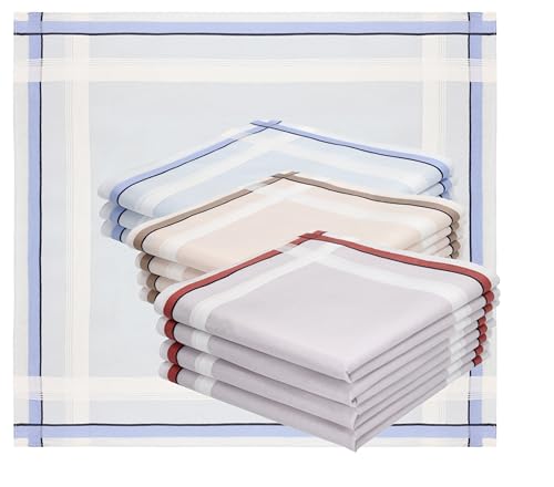 Betz 12 Stück Herren Stoff Taschentücher Set LUX 3 Größe 40x40cm 100% Baumwolle Dessin 21 von Betz