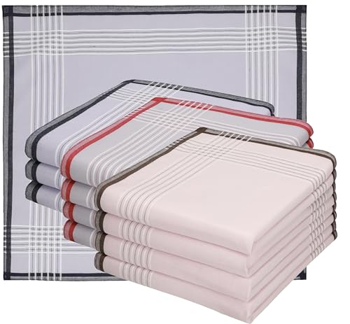 Betz 12 Stück Taschentücher Stofftaschentücher Damen Herrentaschentücher Männertaschentücher 100% Baumwolle Größe 40 x 40 cm - LEO 4 Dessin 5 von Betz