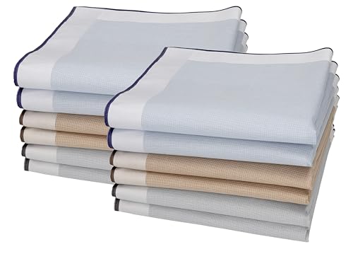 Betz 12 Stück Herren Stoff Taschentücher Set Lord 3 Größe 43x43 cm 100% Baumwolle Dessin 88 von Betz