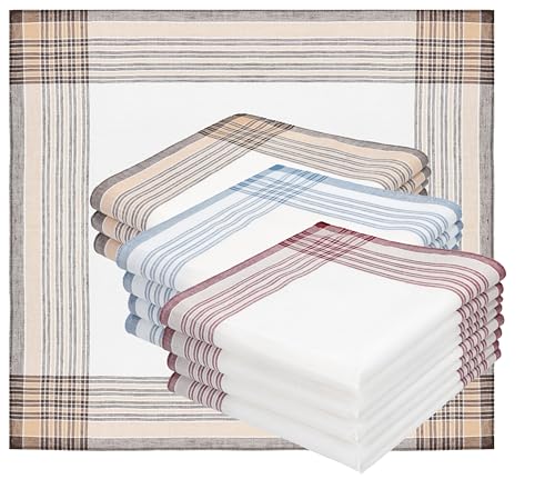 Betz 12 Stück Herren Stoff Taschentücher Set MARTIN Dessin 05 Größe 40 x 40 cm 100% Baumwolle von Betz