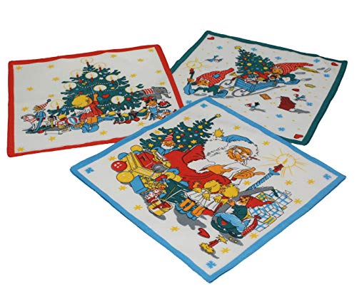 Betz 12 Stück Kinder Stoff Taschentücher Kindertaschentücher Set Größe 26x26 cm 100% Baumwolle Design 10 WEIHNACHTEN von Betz