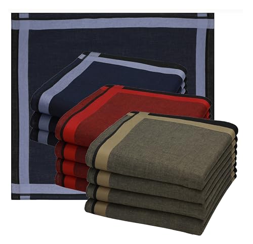 Betz 12 Stück Taschentücher Stofftaschentücher Damen Herrentaschentücher Männertaschentücher 100% Baumwolle Größe 40 x 40 cm - Leo 3 Dessin 03 von Betz