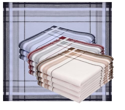 Betz 12er Stofftaschentücher - Herrentaschentücher - Männertaschentücher aus 100% Baumwolle - 40x40 cm - Set LUX 1 Farbe LUX 1 - Dessin 10 von Betz