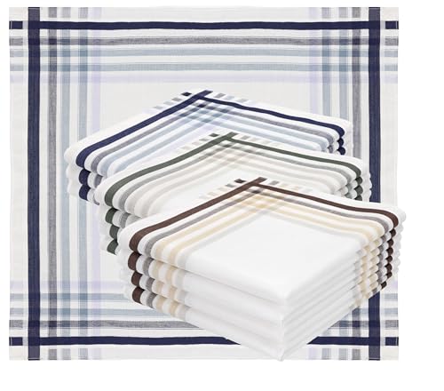 Betz 12er Stofftaschentücher - Herrentaschentücher - Männertaschentücher aus 100% Baumwolle - 40x40 cm - Set LUX 1 Farbe LUX 1 - Dessin 13 von Betz