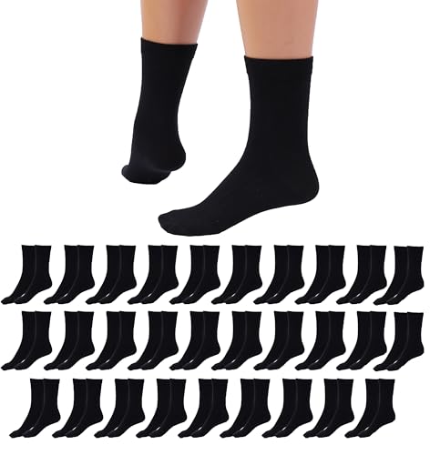 Betz 30 Paar Socken Damen und Herren – Baumwolle mit Komfortbund ohne drückende Naht – Classic – Größen 39 – 42 Farbe Schwarz von Betz