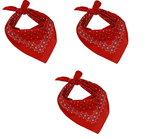 Betz 3er Pack Nickituch Bandana Kopftuch Halstuch Herzenmuster Größe ca. 55 x 55 cm 100% Baumwolle Farbe: rot von Betz