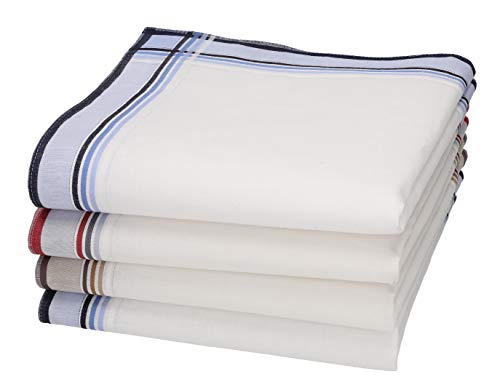 Betz 4 Stück Herren Stoff Taschentücher in der Geschenkbox 100% Baumwolle Farbe Dessin 4 von Betz