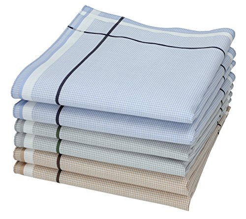Betz 6 Stück Taschentücher Herrentaschentücher Stofftaschentücher Damen- Männertaschentücher 100% Baumwolle Größe 40x40 cm - Leo 5 Dessin 2 von Betz
