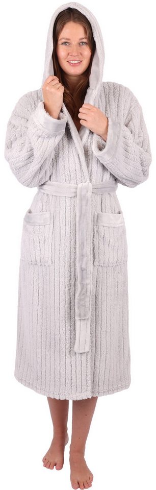 Betz Bademantel Bademantel Microfaser mit Kapuze - RIGA - für Herren Damen und Kinder, Gürtel von Betz