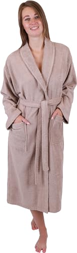 Betz Bademantel Frottee mit Schalkragen für Herren und Damen 100% Baumwolle Saunabademantel - langer Bademantel - Saunamantel - BERLIN Farbe cappuccino Größe L/XL von Betz