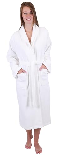 Betz Bademantel Frottee mit Schalkragen für Herren und Damen 100% Baumwolle Saunabademantel - langer Bademantel - Saunamantel - BERLIN Farbe weiß Größe L/XL von Betz