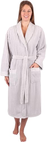 Betz Bademantel Microfaser mit Schalkragen - MALMÖ - für Herren und Damen Größe L/XL Farbe: silbergrau von Betz
