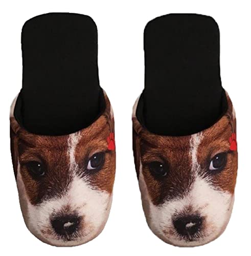 Betz Badepantoletten Hotel Slipper Badeslipper Frottee Frottier Hausschuhe für Sie und Ihn Jersey Jack Russell Gr. L von Betz