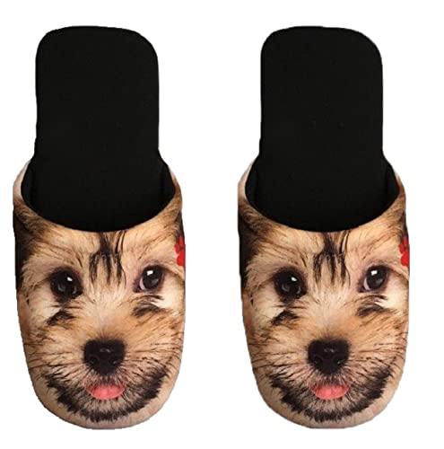 Betz Badepantoletten Hotel Slipper Badeslipper Frottee Frottier Hausschuhe für Sie und Ihn Jersey Yorkshire Terrier Gr. M von Betz