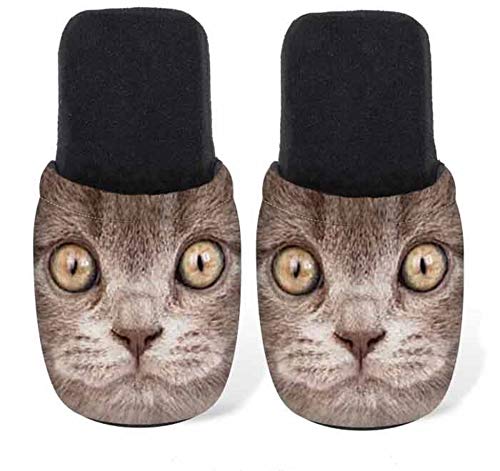 Betz Badepantoletten Hotel Slipper Badeslipper Frottee Frottier Hausschuhe für Sie und Ihn Jersey braune Katze Größe L von Betz