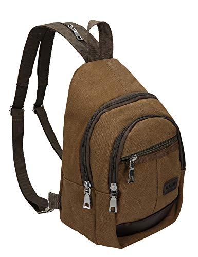 Betz Brusttasche Sling Rucksack SLINGBAG Bikertasche Schultertasche Damen Herren mit 3 Fächern braun von Betz