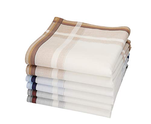 Betz 6 Stück Taschentücher Herrentaschentücher Stofftaschentücher Damen- Männertaschentücher 100% Baumwolle Größe 40x40 cm - Leo 5 Dessin 5 von Betz