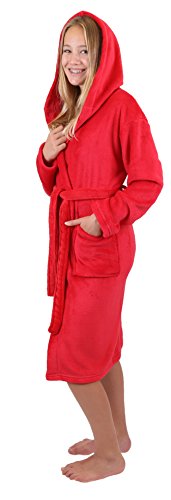 Betz Kinder Bademantel mit Kapuze Kinderbademantel Jungen Mädchen Farbe rot Größe 176 von Betz