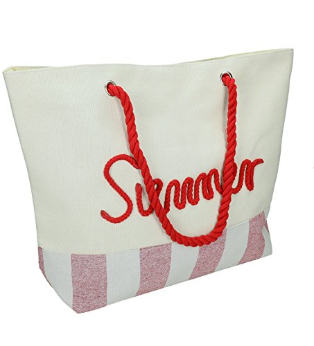 Betz Strandtasche Freizeittasche Handtasche Einkaufstasche Größe: 52x38 cm Summer Farbe rot von Betz