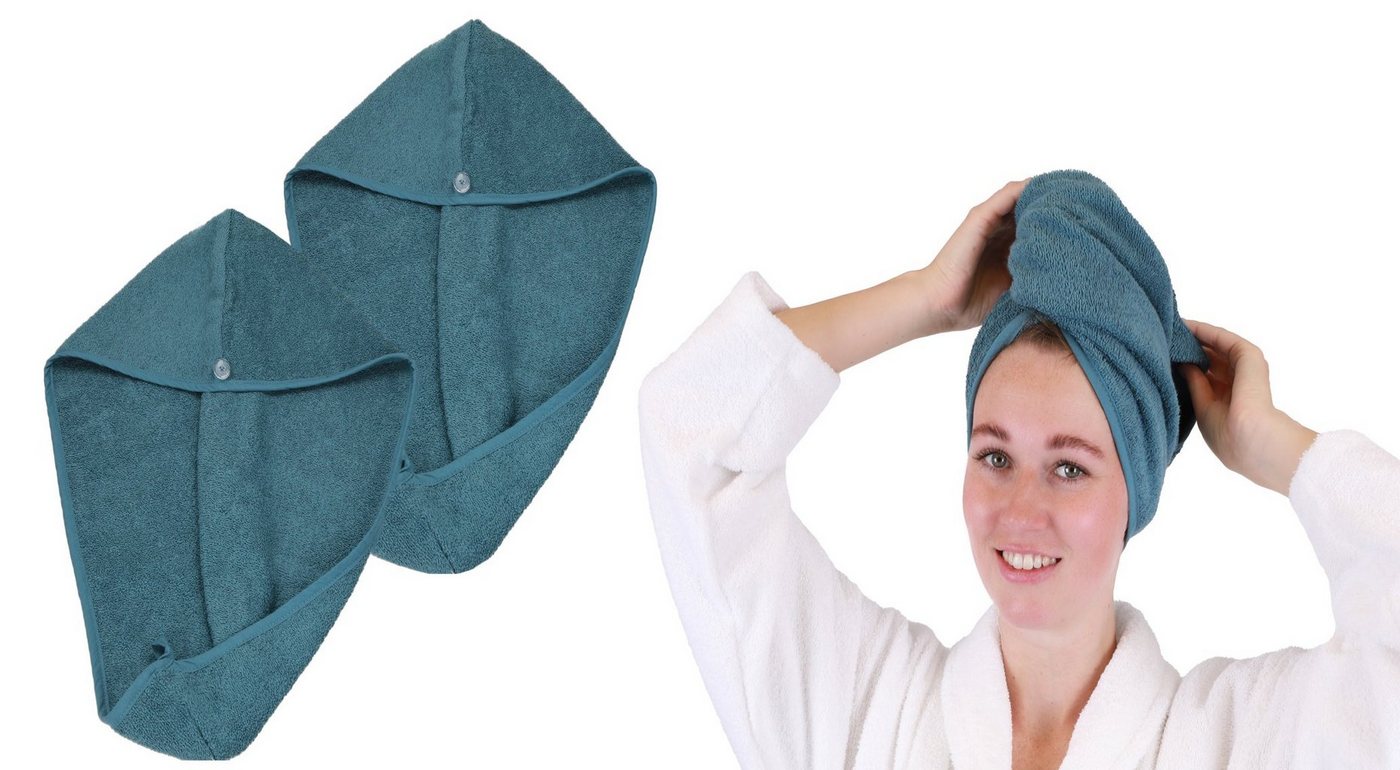 Betz Turban-Tuch 2er Pack mit Knopf BERLIN Kopfhandtuch Haarturban von Betz