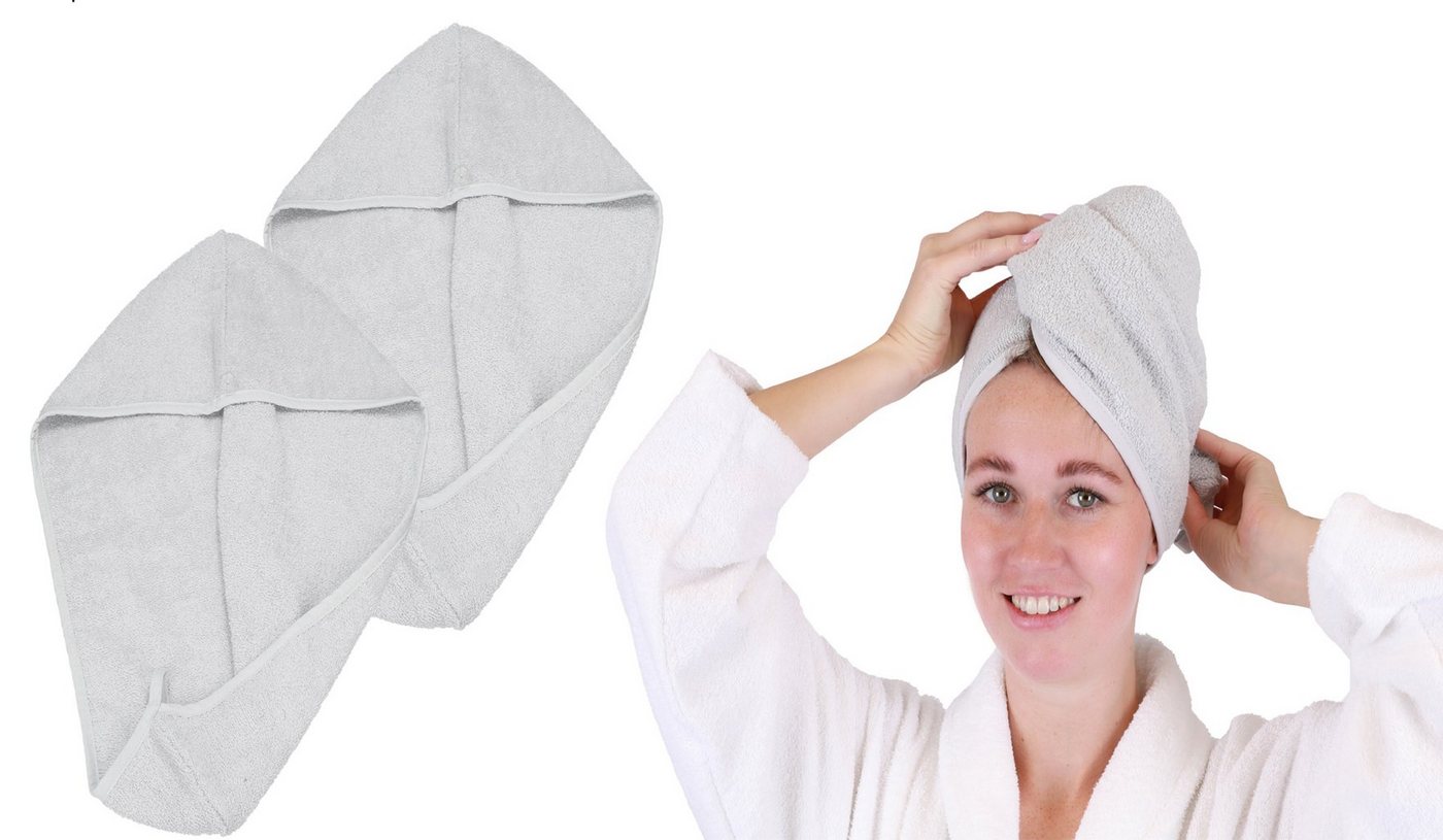 Betz Turban-Tuch 2er Pack mit Knopf BERLIN Kopfhandtuch Haarturban von Betz