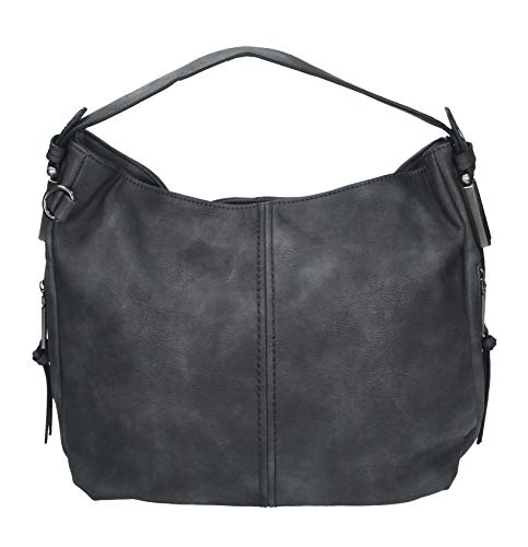 Damen Handtasche London 2 Henkeltasche Umhängetasche mit Reißverschluss, Schulterriemen und Henkel Farbe grau von Betz