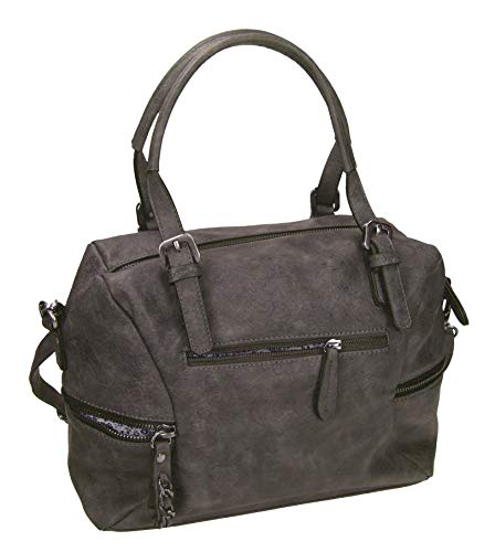 Damen Handtasche PARIS 2 Henkeltasche Umhängetasche mit Reißverschluss, Schulterriemen und zwei Henkeln Farbe grau von Betz