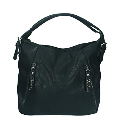 Damen Handtasche PARIS 3 Henkeltasche Umhängetasche mit Reißverschluss, Schulterriemen und zwei Henkeln Farbe schwarz von Betz