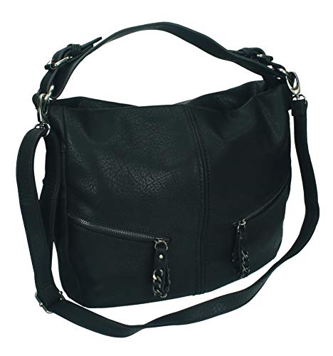 Betz Damen Handtasche PARIS 4 Schultertasche Umhängetasche mit Reißverschluss und Schulterriemen Farbe schwarz von Betz