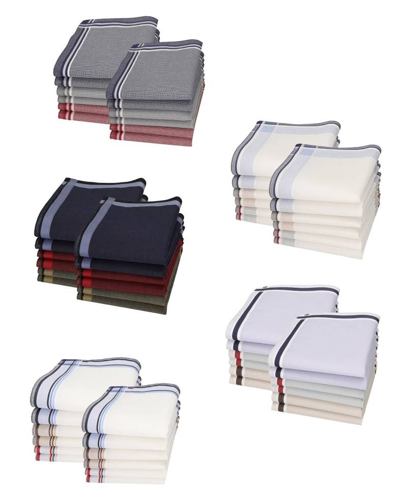 Betz 12 Stück Herren Stoff Taschentücher Set Leo 3 100%baumwolle Größe 40x40 cm von BetzshopBoutique