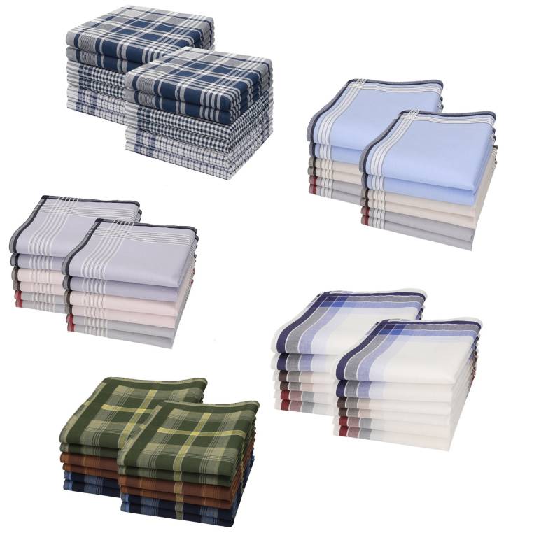 Betz 12 Stück Herren Stoff Taschentücher Set Leo 4 100%baumwolle Größe 40x40 cm von BetzshopBoutique